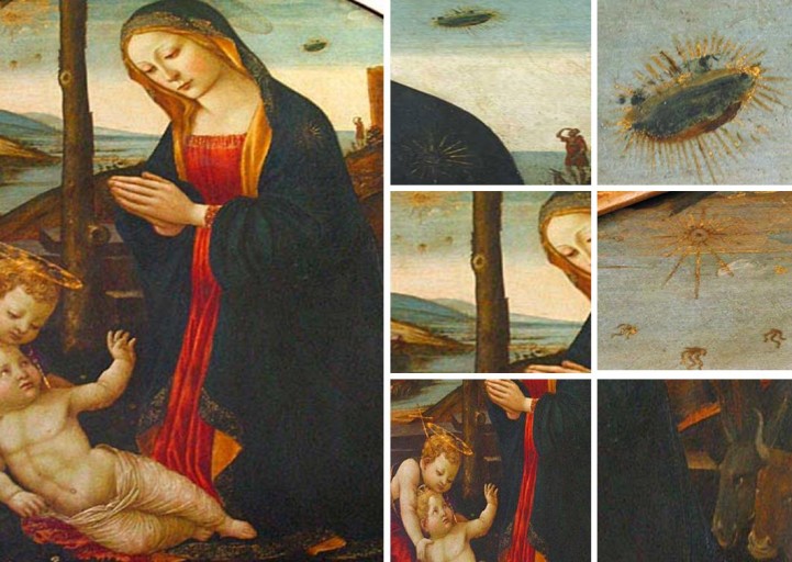 ancient ufo paintings the Madonna with Saint Giovannino