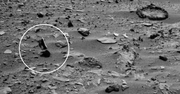 aliens levitating rock on Mars
